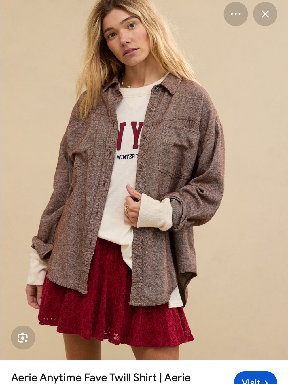 Aerie Anytime Fave Twill Shirt
